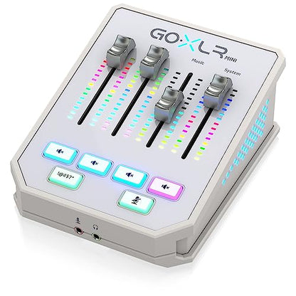 TC HELICON GoXLR MINI-WH Online Broadcast Mixer with USB/Audio Interface and Midas Preamp | MIDAS preamps with USB connectivity, XLR input and manual censor for streaming, gaming and podcasting