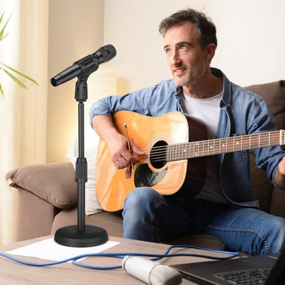 KESYOO Adjustable Desktop Microphone Stand with Sturdy and Compact Plastic Base Clip Suitable for Music Recording and Professional Use on Tables and Studios