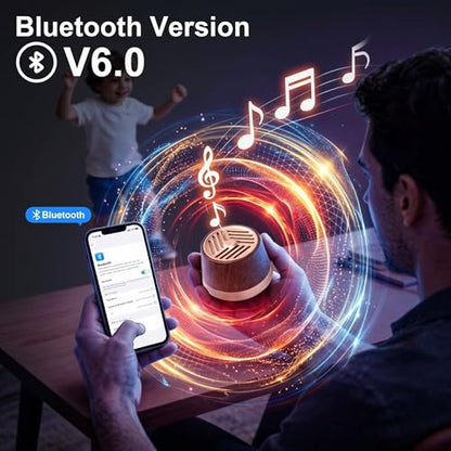 Topadorn Mini Portable Speaker Magnetic Bluetooth Speaker | Wireless Charger, MagSafe Compatible Phone Stand with TWS Pairing - color: Brown
