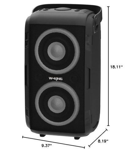 W-KING Party Bluetooth Speaker Boom Box, 180W Max Big Large Speaker | 105dB Loudest Wireless Outdoor Portable Speaker 4 Drivers with 2*4.04'' Subwoofer, 80W HD Huge Deep Bass, IPX5/24H/EQ/USB/TF - style: T9