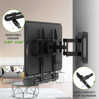 USX MOUNT Universal Soundbar Mount, Sound Bar TV Bracket for Soundbar with Speaker, Fits 2 Installation Options, Removable No-Slip Base Holder Extends 3.46”-6.06” - size: Soundbar Mount up to 13 lbs