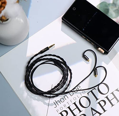 Linsoul Tripowin Zombur 4N OFC in Ear Monitor Cable, 3.5mm Plug, 1.25m | High Purity Oxygen Free Cable HiFi Wired IEM Cable, Cotton Yarn Outer Layer, for Musician Audiophile, w/ Mic, MMCX - size: MMCX, style: With Mic