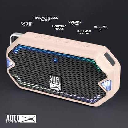Altec Lansing - HydraMini Wireless Bluetooth Speaker, IP67 Waterproof USB C Rechargeable Battery with 6 Hours Playtime, Compact, Shockproof, Snowproof, Everything Proof (Petal Pink) - color: Petal Pink