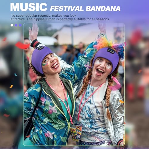 LC-dolida Sleep Headphones Bluetooth 5.4, Headband Headphones Earphones Wireless, Sleep Mask for Sleeping, Sports, Gifts, Workout, Jogging, Yoga,Insomnia, Air Travel, Meditation - color: Airy Purple
