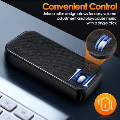 USB-A/USB-C Computer Speakers for PC Desktop | Wired Speakers with RGB Lights/Stereo Sound/Enhanced Bass,Portable Mini Sound-bar for Monitor/Laptop/PC/Smartphones/Tablets