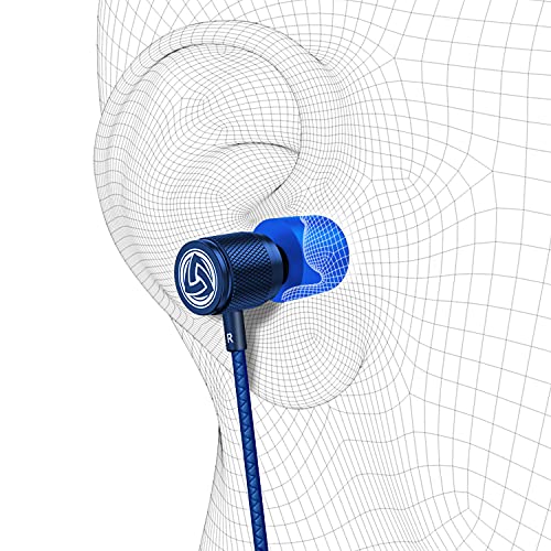 LUDOS Ultra Wired Earbuds in-Ear Headphones, 5 Years Warranty, Earphones with Microphone, Noise Isolating Ear Buds, Memory Foam for iPhone, Samsung, School Students, Kids, Women, Small Ears - Blue - color: Blue, style: 3.5 mm
