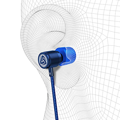 LUDOS Ultra Wired Earbuds in-Ear Headphones, 5 Years Warranty, Earphones with Microphone, Noise Isolating Ear Buds, Memory Foam for iPhone, Samsung, School Students, Kids, Women, Small Ears - Blue - color: Blue, style: 3.5 mm