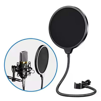 LIUSM Professional Microphone Filter Screen-Mic Pop Blocker Mask Shield | 360° Flexible Gooseneck, Stabilizing Arm
