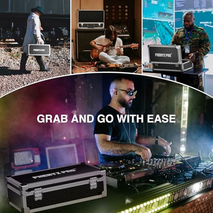 Phenyx Pro XL Carrying Case with Customizable Pre-Diced Foam PCSE-XL | Three-Layer Foam, Aluminum Alloy Frame, Protective Gear Storage, 8-Channel Wireless Mic Systems - size: Extra Large (20.4×10.2×7.9 Inch)