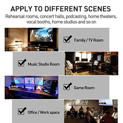 Focusound 80 Pack Acoustic Foam Panels 1" x 12" x 12" Sound Proof Foam Panles Soundproofing Noise Cancelling Wedge Panels for Home Office Recoding Studio with 420PCS Double-Side Adhesive - size: 80 Pack