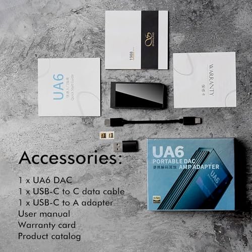 SHANLING UA6 Headphone Amplifier, Portable USB DAC Amp for Android/iOS/Mac/Windows, 3.5/4.4mm/SPDIF Output, CS43131x4 DAC, 768kHz/32bit DSD512, 1.3IN Display, Up to 361mW@32Ω Output (Black) - color: Black