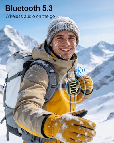 Wearable Bluetooth Speaker Mini Clip On Wireless Speaker, IPX5 Waterproof, 25H Playtime, Built in Mic for Hands Free Calls & Music, Ultra Portable Small Bluetooth Speakers for Outdoor & Jobsite Use