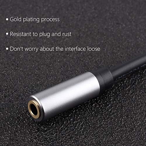 3.5mm Female to Female Adapter Cable TRS Stereo Audio AUX Connector Cod for Headphones, Car, HiFi - 15cm/6inch (Grey) - color: Grey