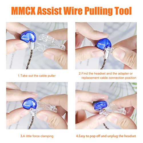 okcsc MMCX Cable Removal Tool IEM Earbuds Tool Help to Separate MMCX Connectors with Cable MMCX Assist Wire Pulling Tool Remover Earbuds Accessories Clamp A Pair of Blue - color: Blue
