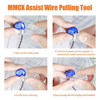 okcsc MMCX Cable Removal Tool IEM Earbuds Tool Help to Separate MMCX Connectors with Cable MMCX Assist Wire Pulling Tool Remover Earbuds Accessories Clamp A Pair of Black - color: Black