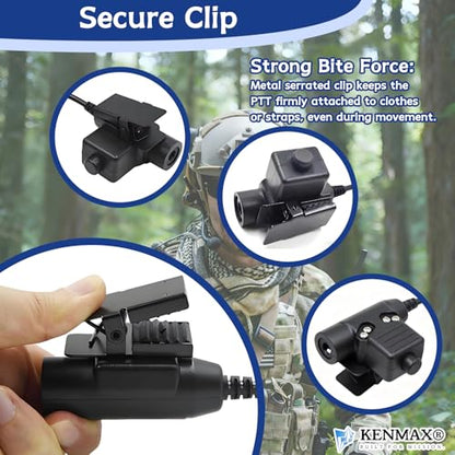 U94 PTT Cable Adapter for Motorola 1-Pin 2.5mm Radios, Tactical Headset Push-to-Talk Compatible with Talkabout T5200 T5600 T6200 T6500 T7450 Series