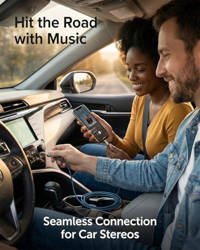 Aux Cord 5ft/1.5M, Nylon Braided 3.5mm Audio Cable Headphone Cable 3.5mm Male to Male Aux Cord for Car, for Headphone,Tablets, Speakers - size: 5ft