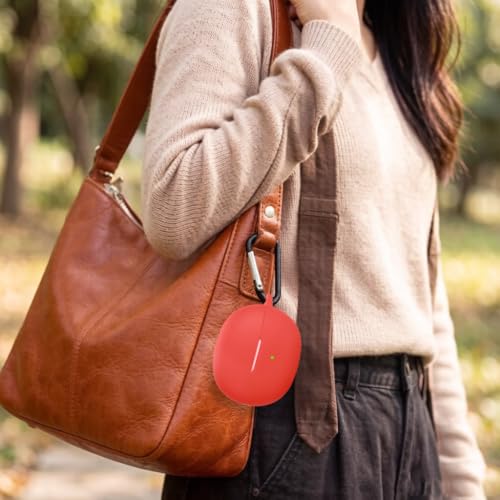 Silicone Protective Case for i121 Earbuds, Compatible with King Lucky Clip-On Open Ear Headphones, Full Cover Shockproof Anti-Scratch Case with Keychain Carabiner, Charging Port Access - color: Red