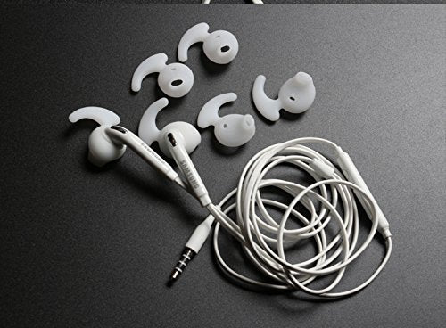 Lunies Earbud Covers Ear Hooks Tips Replacement Silicone Ear Gels Buds for Samsung S7 S7edge S6 Edge 9200 G9250 Level U Earbuds 4 Pairs White - color: White