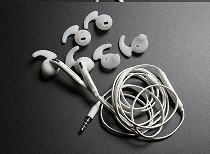 Lunies Earbud Covers Ear Hooks Tips Replacement Silicone Ear Gels Buds for Samsung S7 S7edge S6 Edge 9200 G9250 Level U Earbuds 4 Pairs White - color: White