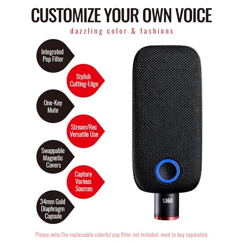 TAKSTAR S360 XLR Condenser Mic with Interchangeable Magnetic Pop Filter