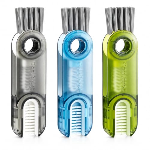 3-in-1 Cleaning Brush for Cups, Bottles & Keyboards, Multifunctional Detail Cleaning Tool for Lids, Gaps, Earbuds & Hard-to-Reach Areas, Compact Portable Cleaning Kit for Home, Office & Travel.