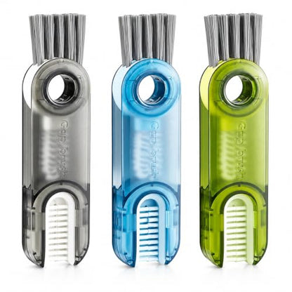 3-in-1 Cleaning Brush for Cups, Bottles & Keyboards, Multifunctional Detail Cleaning Tool for Lids, Gaps, Earbuds & Hard-to-Reach Areas, Compact Portable Cleaning Kit for Home, Office & Travel.