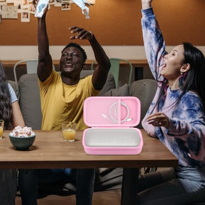 BOVKE Hard Travel Speaker Case for Bose New SoundLink Flex Speaker (2nd Gen) / Bose SoundLink Flex Bluetooth Portable Speaker, Extra Mesh Pocket for Bose Speaker Charger, Charging Cables, Petal Pink - color: Petal Pink