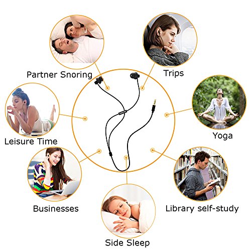 MAXROC Sleep Earplugs - Noise Isolating Ear Plugs Sleep Earbuds Headphones with Unique Total Soft Silicone Perfect for Insomnia, Side Sleeper, Snoring, Air Travel, Meditation & Relaxation(Black) - color: Black