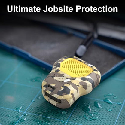 CYBERGUYS Silicone Case for DEWALT Wearable Bluetooth Speaker, Desert Camo | Durable Shock-Proof Non-Slip Protective Cover for DEWALT Mini Speaker, Lanyard, Small Lightweight, Easy-to-Install Sleeve - color: Desert Camo