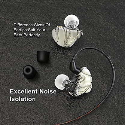 BASN MMCX in Ear Monitor,2DD+1BA Triple Driver Drummer IEM(Porcelain White) - color: Porcelain White