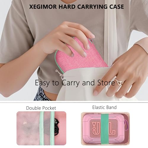 Silicone Cover and Hard Carrying Case for JBL Go 5 Bluetooth Speaker | Protective Cases for Go 5 Speaker Accessories, Scratch-Resistant and Drop-Proof Cover (Pink) - color: Pink