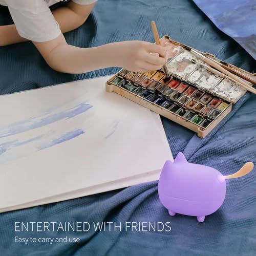 gingo Portable Bluetooth Speakers, Mini Wireless Speakers with Clarity Stereo, Super Bass,TWS Pairing,Built-in Mic,40H Playtime,BT5.3,Powerful Room-Filling Sound, Cute Pet Speaker (Purple) - color: Updated Purple