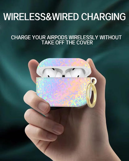 Compatible with AirPod Pro 2nd//1st Generation Case Cover with Key Chain,Full Protective Shockproof Wireless Headphone Case for Airpod Pro 2023/2022/2019(Leopard Print Gradient Background) - color: Leopard Print Gradient Background