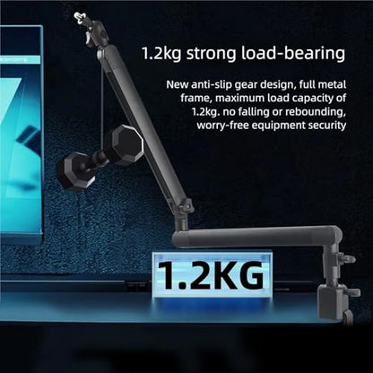 Adjustable Microphone Boom Arm Stand 360° Rotation Desktop Mic Holder
