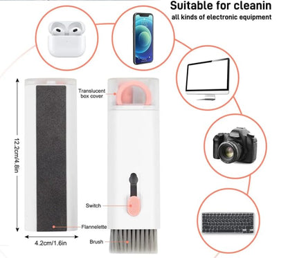 7 in 1 Cleaning Tools Kit for Airpods Pro 1 2 3 Multi-Function Cleaning Pen with Soft Brush Flocking Sponge for Bluetooth Earphones Earbuds & in-Ear Headphones Case Cleaner ﻿ (Blue) - color: Blue