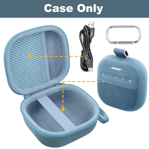 Aenllosi Case for Bose SoundLink Micro 2nd Gen Speaker, Blue Dusk | EVA case construction, Water-resistant design, Dust-resistant design, Protective case only - color: Blue Dusk, style: Hard Case for Bose SoundLink Micro 2nd Gen