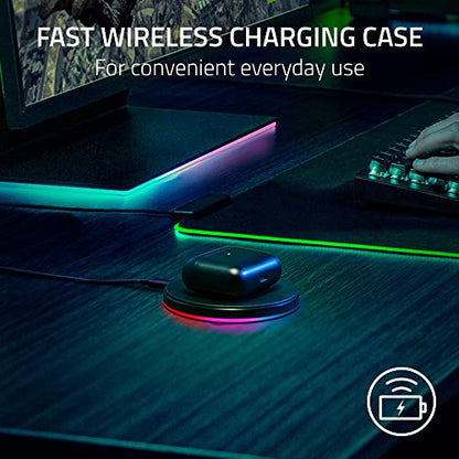 NEW Razer Hammerhead Pro HyperSpeed Wireless Gaming Earbuds for PC, PlayStation, Switch, Mobile: Adjustable ANC - Fast Wireless Charging Case - 30 Hr Battery - Bluetooth 5.3 - Chroma RGB - Black