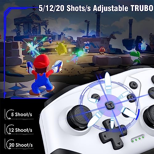 Switch Controller, Wireless Switch Controller for Switch/Switch Lite/Switch OLED, Extra Switch Controller with Paddles, Programmable Switch Remote Control with Back Buttons,Wake-up,Turbo-White - color: White+Black