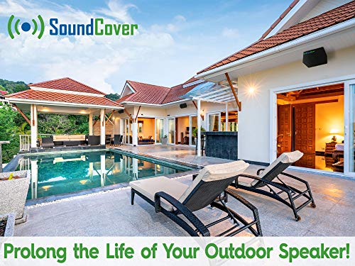 The Original Light Outdoor Speaker Covers for C-Bracket Mounted Speakers – Premium 210T Polyester with Silver UV Protective Coating – Water-Resistant, All-Weather Protection – Medium Size (Set of 2) - size: MEDIUM: H 13.6" x W 7.9" x D 8.9"
