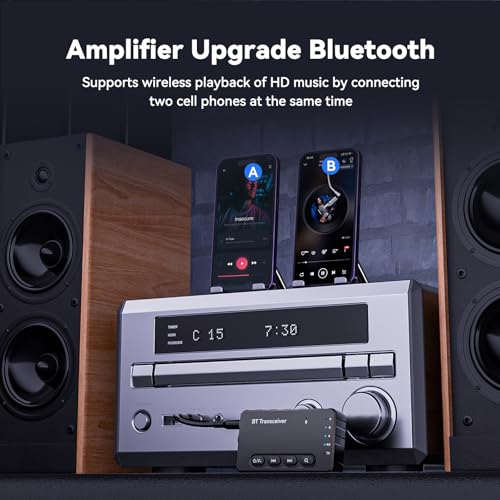 Bluetooth Transmitter Receiver aptX Adaptive/Low Latency/HD Bluetooth Adapter 5.2 Support 2 AirPods Phones, Wireless Audio Receiver 3.5mm Aux Headphone Jack Adapter for Airplane Travel/TV/Home Stereo - style: A3-PRO