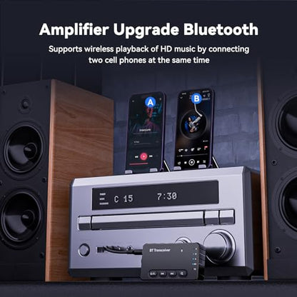 Bluetooth Transmitter Receiver aptX Adaptive/Low Latency/HD Bluetooth Adapter 5.2 Support 2 AirPods Phones, Wireless Audio Receiver 3.5mm Aux Headphone Jack Adapter for Airplane Travel/TV/Home Stereo - style: A3-PRO
