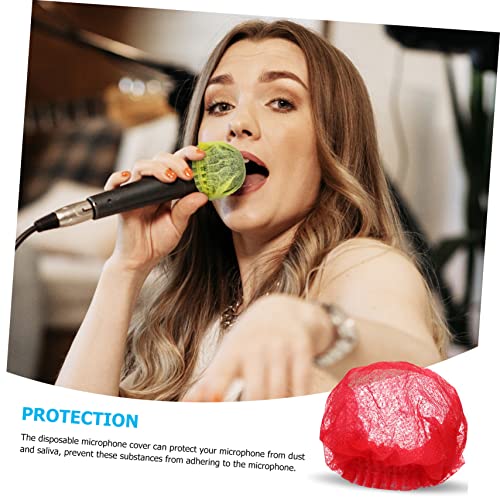 Totority 100pcs Non-woven Microphone Covers Disposable Mic Shield Windscreen Protection for Ktv
