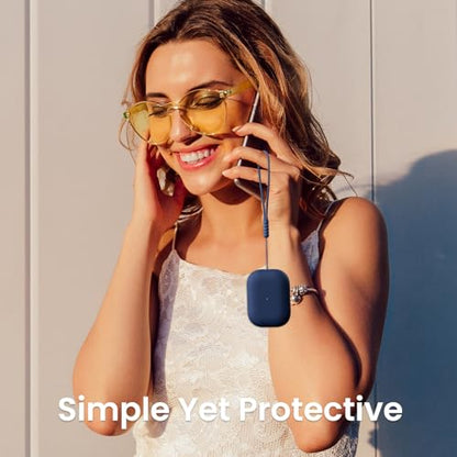 ORNARTO Compatible with AirPods Pro 2 Case 2022, Full Protective Hybrid Silicone for AirPods Pro 2nd Generation Case, Front LED Visible Skin Cover-Navy Blue | Hybrid Silicone Rubber, Front LED Visible, Wireless Charging, Skin-Friendly Soft Touch, Anti-Scr