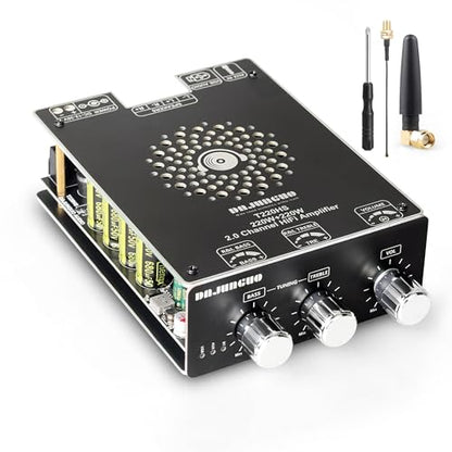 440W Audio Amplifier Board with Treble and Bass Control, TPA3251 Chips, DC 12-36V, Bluetooth 5.2 and AUX Inputs, 2.0 Channel Stereo AMP Board for DIY Wireless Speakers - color: Black2 T220HS