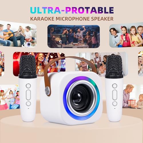 Mini Karaoke Machine for Kids, Birthday Gifts Toys for Girls Ages 3-12 - color: Off white