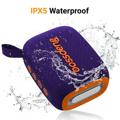 Waterproof Portable Bluetooth Speaker, Lights & Lanyard, Purple | Compact Wireless Outdoor Speaker, 10H Playtime, Bluetooth 5.3 Stable Connection IPX5 for Beach, Camping, Travel and Shower - color: Purple