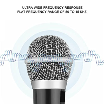 YS - 226 Unidirectional Wired Microphone, Handheld Dynamic Moving Coil Mic with Metal Mesh Pop Filter, Flat 50Hz - 15kHz Frequency Response for KTV, DVD, Amplifier, Mixer, Tour Bus