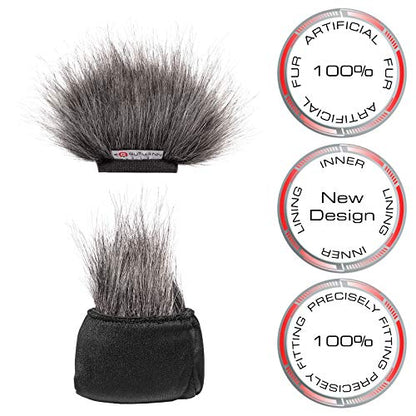 Gutmann Fur Microphone Windshield Windscreen for Tascam DR-07 Premium Edition Grey with Inner Lining