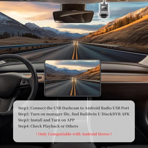Dash Cam for Android Car Radio, HD 720P, USB DVR Front with 140°Wide Angle, Night Vision, Loop Recording, Built-in Recordable Micphone, Supports Up to 32GB Max.